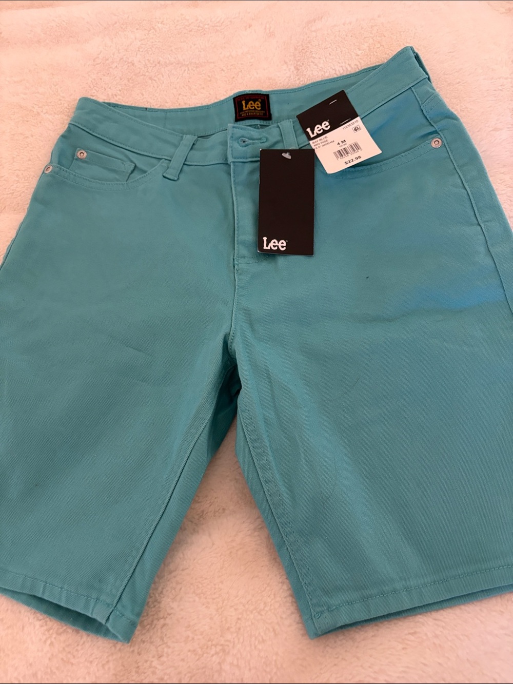 Lee Turquoise Mid-Length Shorts